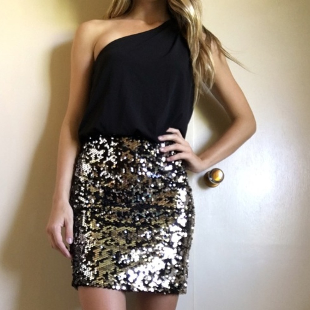 Way-In black and silver sequin dress size XS